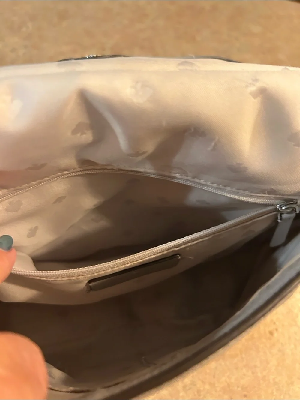 kate spade Light Gray Pebbled Leather Crossbody Flap Bag